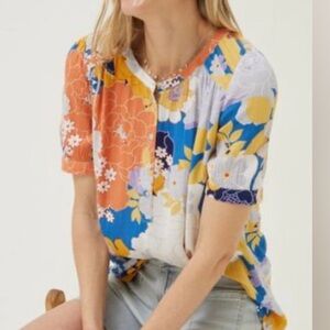 FatFace Jodie Coastal Bloom Blouse Sz 8